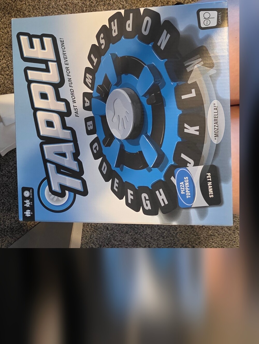 Tapple Word Game Blue Black White